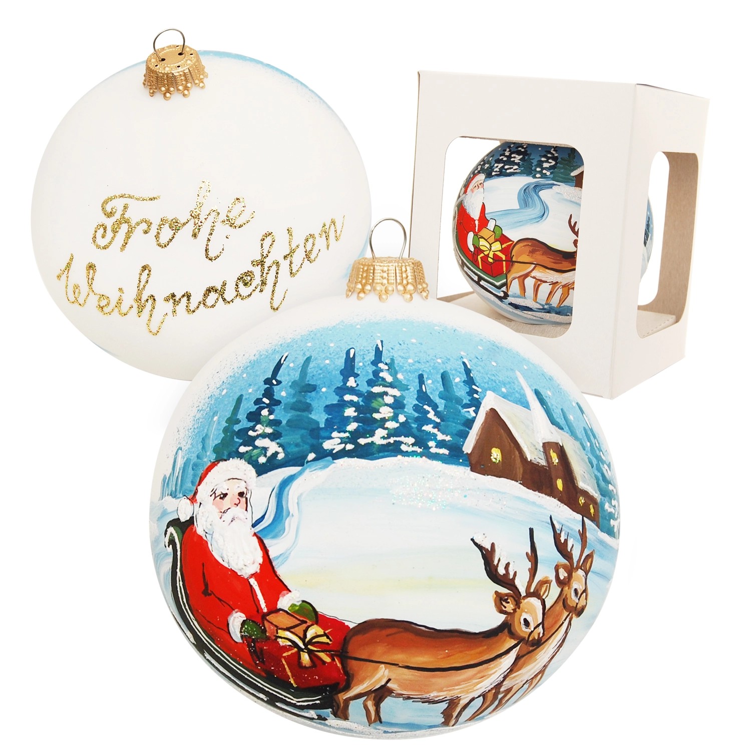 Krebs Glas Lauscha Geschenkugel Weihnachtsmann 1-tlg. 10cm