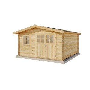 Alpholz Gartenhaus Set Valeria-28, imprägniert in Pinie, mit Dacheindeckung und Fußboden.