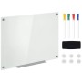Vinsetto Whiteboard aus Glas, mit Stiften, Magneten und Schwamm für Bürobedarf.