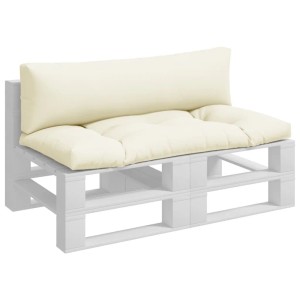 vidaXL Palettenkissen, 2-teilig, creme, Stoff, für Palettenmöbel im Garten oder Wohnbereich.