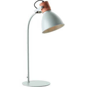 Hellgrüne Brilliant Tischleuchte Erena (52 cm) mit Holzdetails. Design-Tischlampe für den Innenbereich.