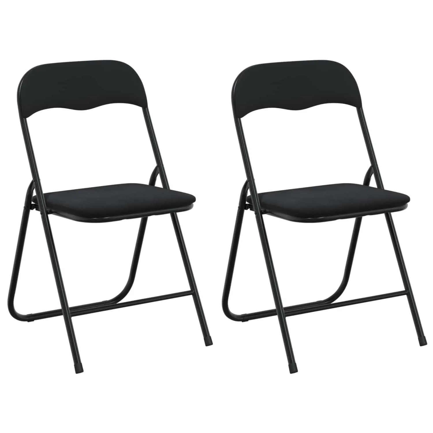vidaXL Klappstuhl 2 Stk Schwarz 48 x 44 x 78 cm Samt 42029068