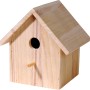 Dobar Nistkasten aus Holz zum Bemalen, 17,5x15,5x20,5cm. Vogelhaus mit rundem Einflugloch und kleinem Holzstab.