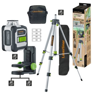 Laserliner Linienlaser Set CompactLine-Laser G360 mit Stativ, Halterung und Tasche.