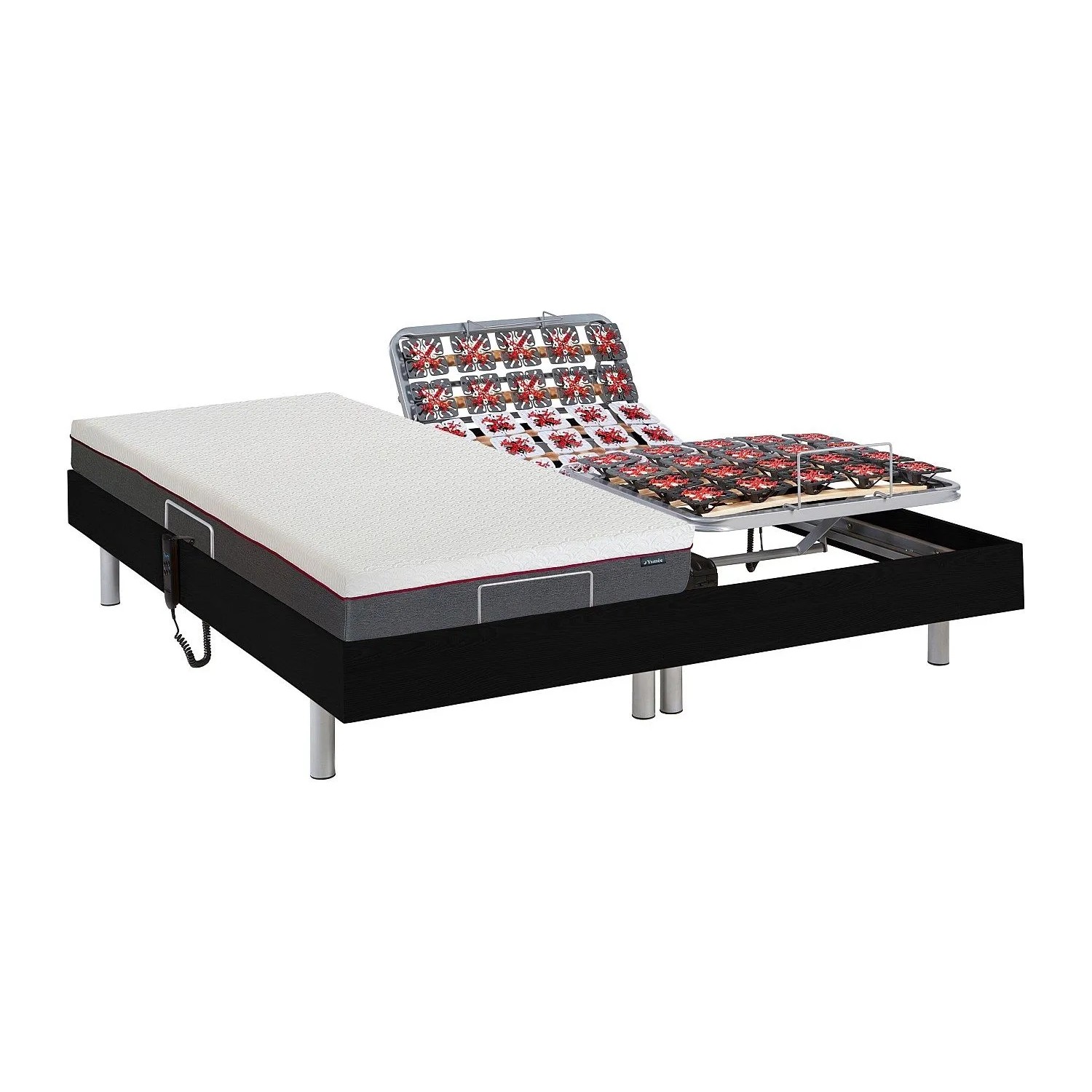 Vente-unique Bett Mit Elektrischem Lattenrost Atride Schwarz 200 cm  71 cm