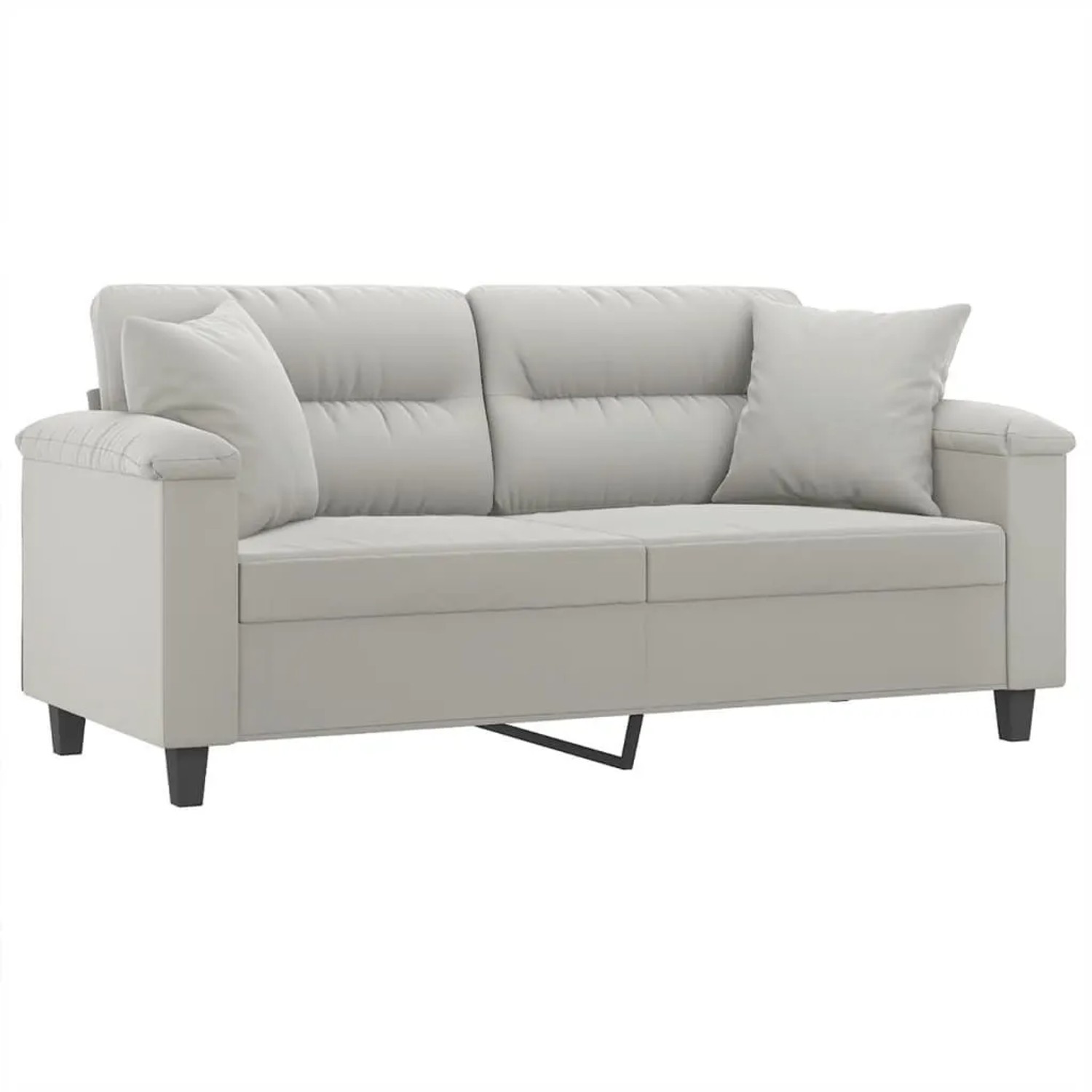 vidaXL 2-Sitzer-Sofa mit Kissen Hellgrau 140 cm Mikrofasergewebe 3200972 günstig online kaufen