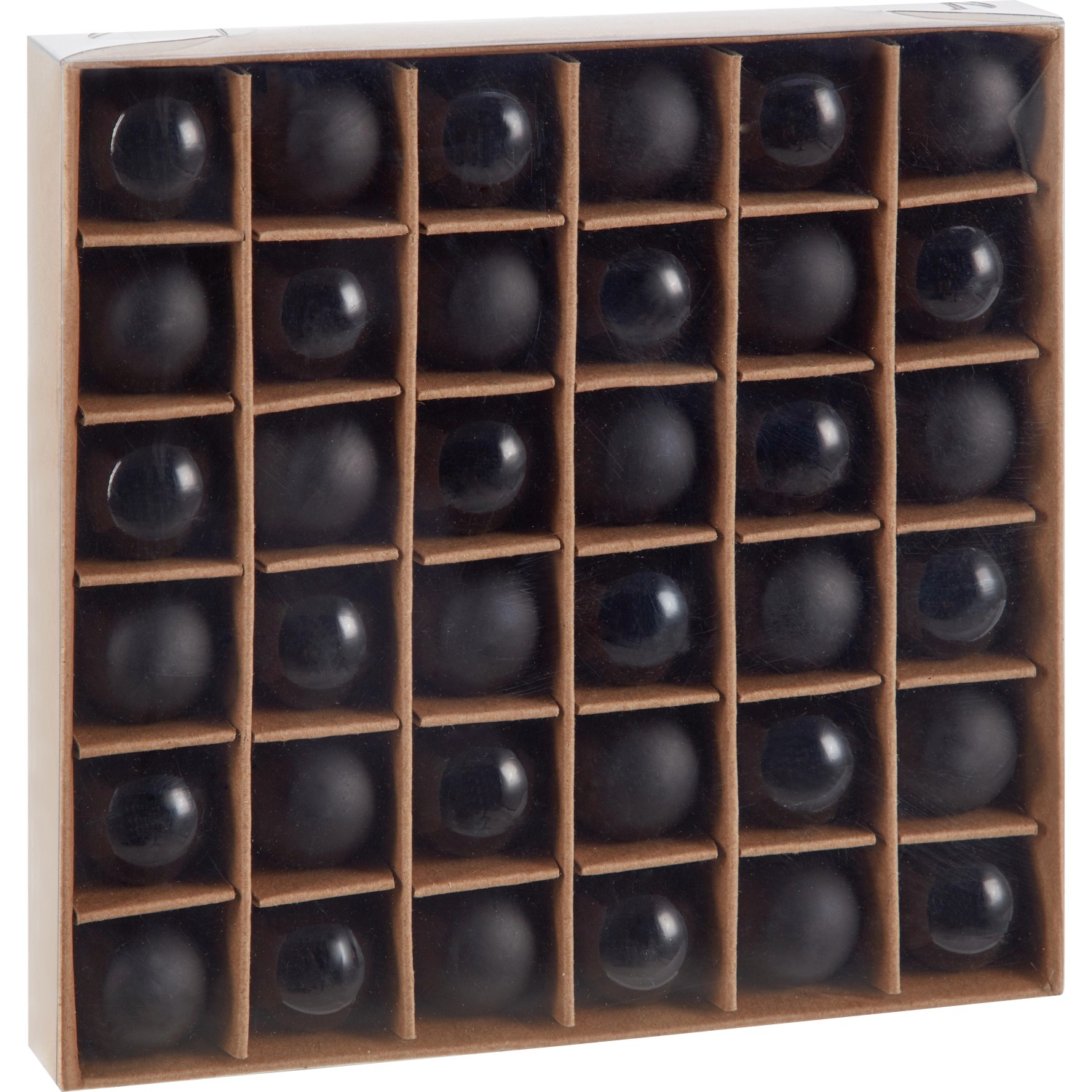 Christbaumkugel Set, 36 schwarze Kunststoffkugeln (Ø 2cm) im Karton.