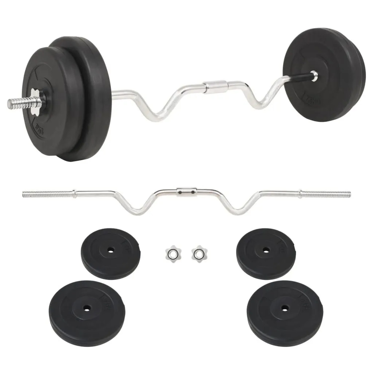 vidaXL Langhantel-Set 30 kg 91399