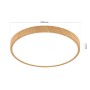 Flache LED Deckenleuchte Orion, Ø 28cm, Holzoptik, warmweißes Licht für Wohnräume.