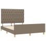 Stoff-Bettgestell mit Kopfteil in Taupe, 140x190 cm. Gemütliches Bett für erholsamen Schlaf.