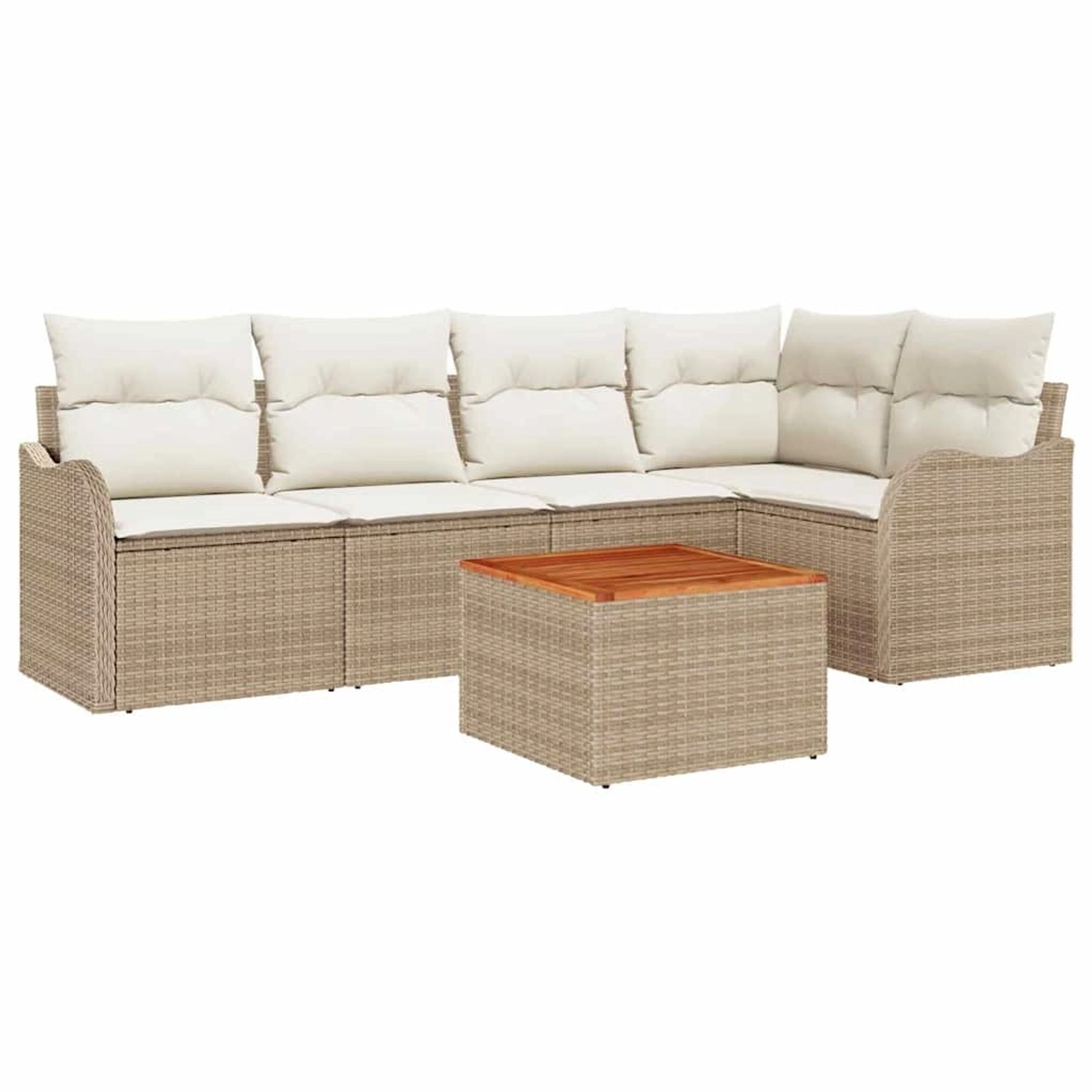 vidaXL Garten-Sofa-Set 6-Tlg Beige Weiß 3356125 günstig online kaufen