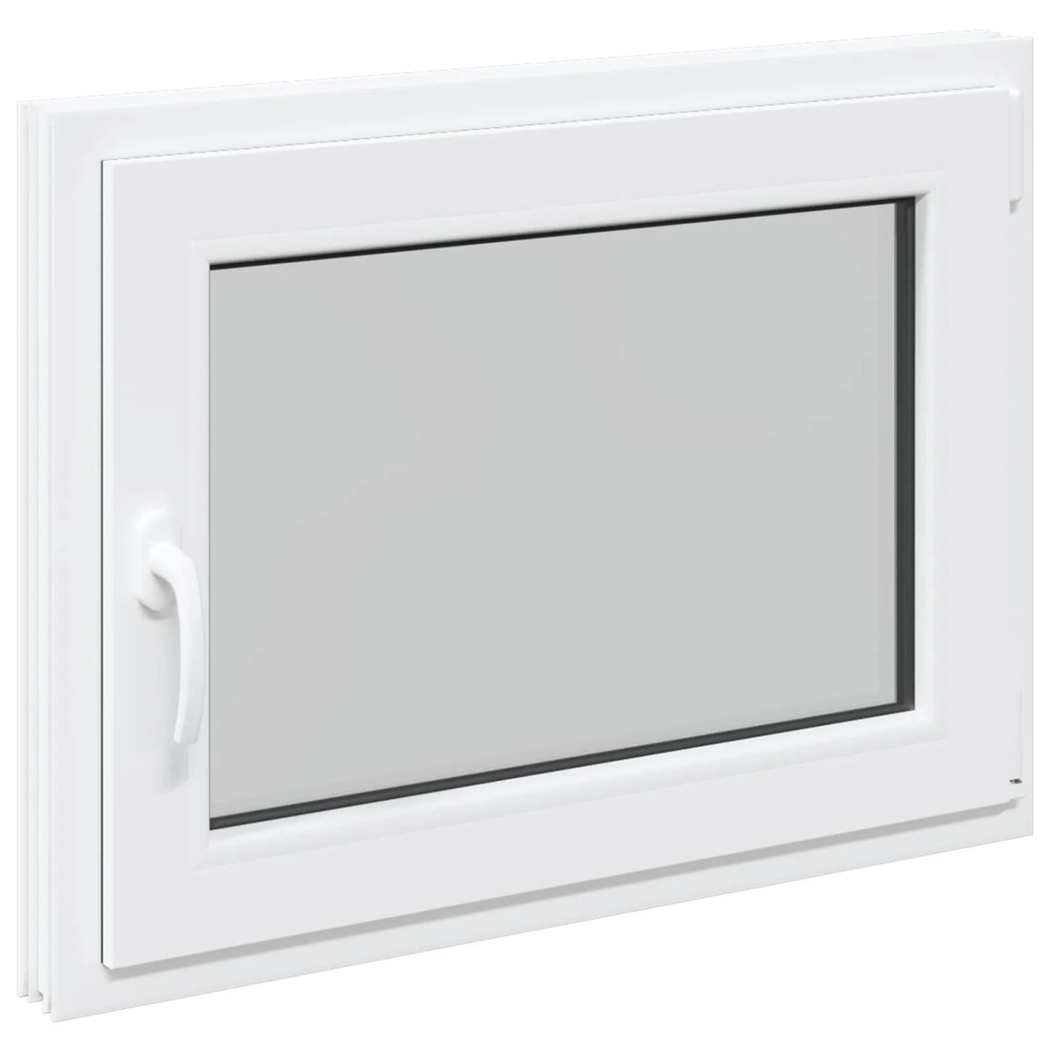 vidaXL Kellerfenster RISOR Weiß 80 x 50 cm PVC und Glas 42047238