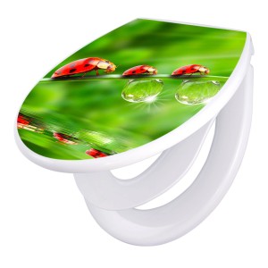 Banjado WC-Sitz Familie mit Motiv Marienkäfer und Absenkautomatik, universell passend.