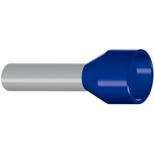 Hilpress Aderendhülse, isoliert, blau, 2,5 mm², 15 mm Länge.
