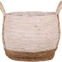 Weißer Korb mit Henkeln aus Stroh und Seegras, Ø 32 cm, ideal als Übertopf.