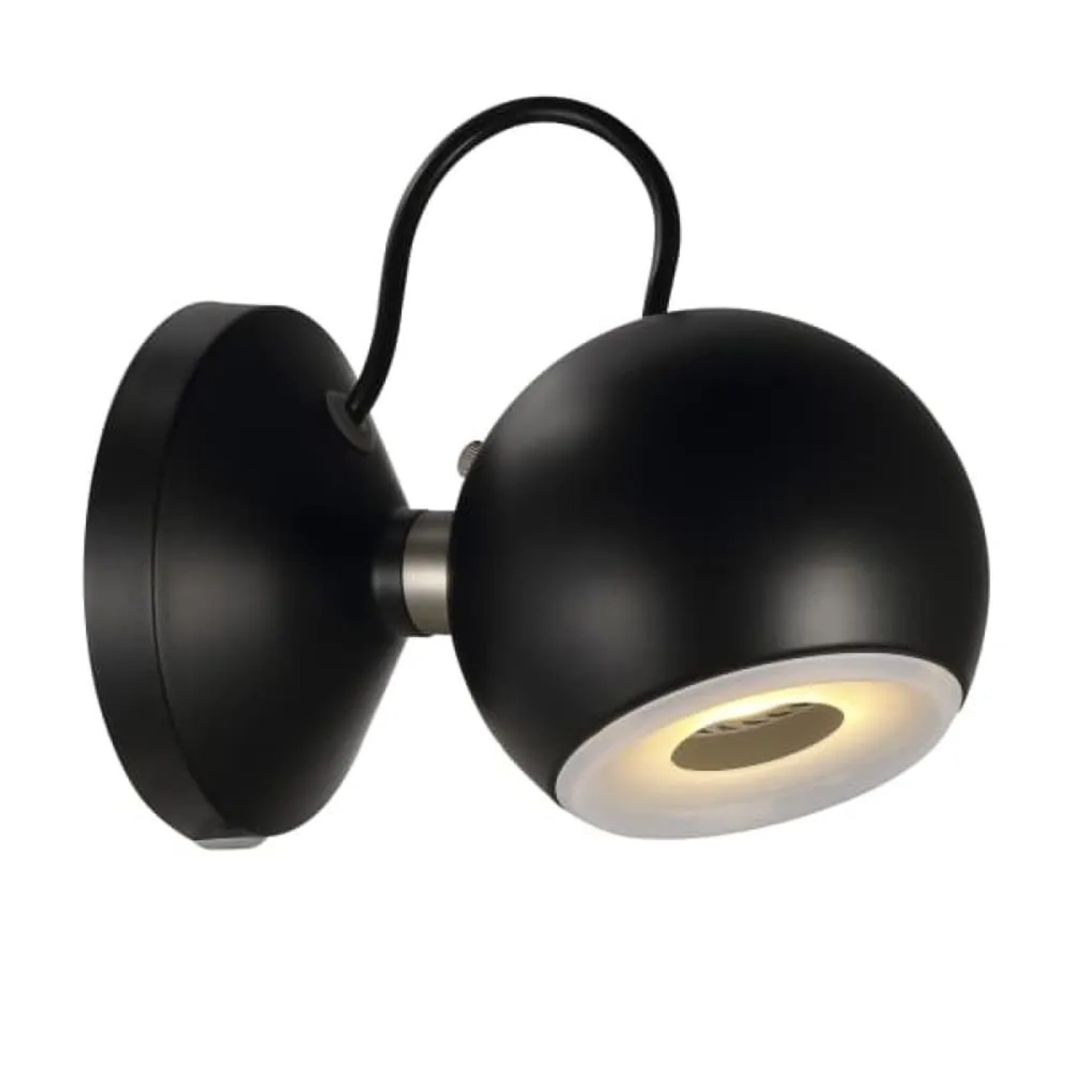 Nordlux Wandleuchte Globe Schwarz mit Magnethalterung