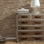 A.S. Creation Vliestapete Dekora Natur 6 Stein Braun an Wand hinter Kommode.