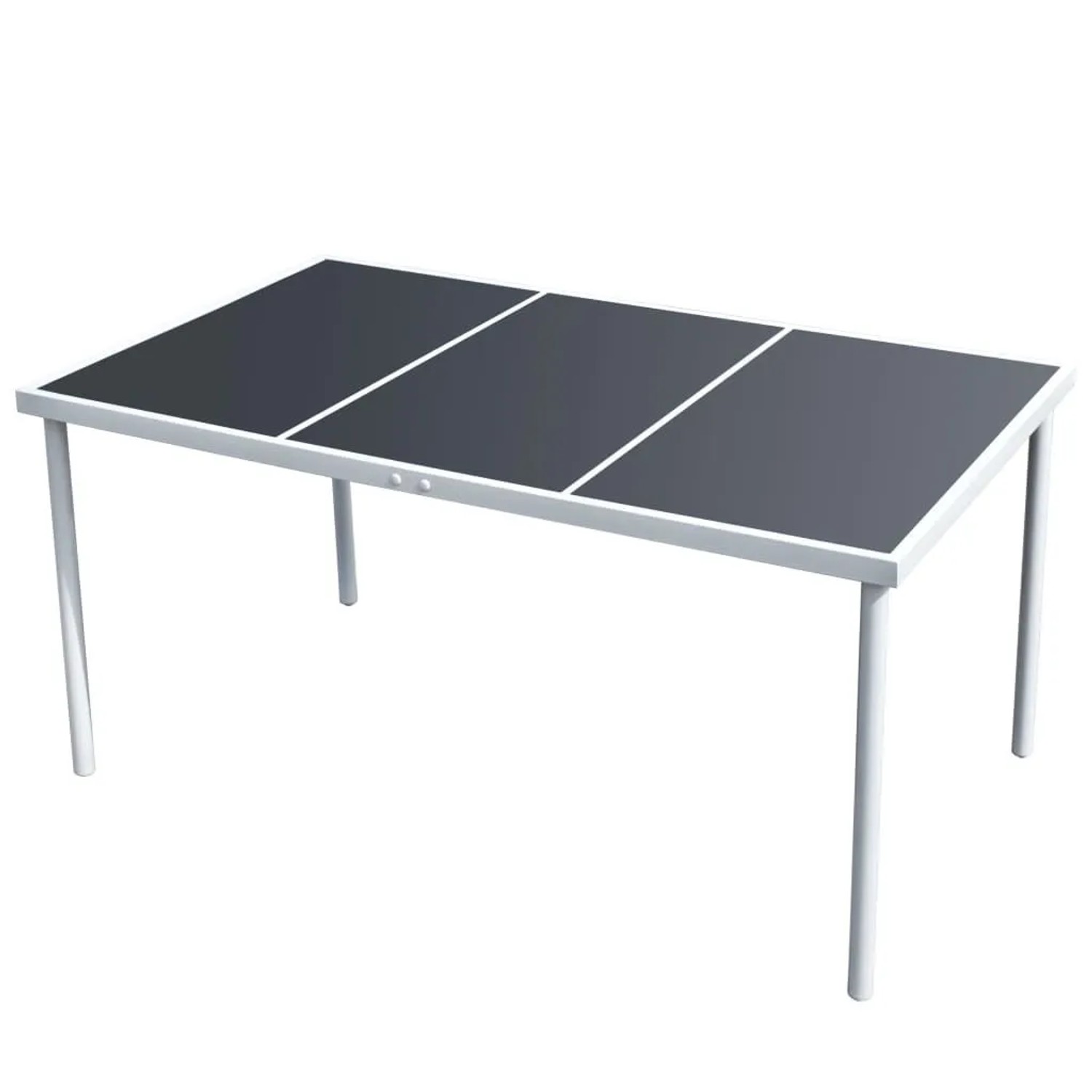 Furnicato Gartentisch 150x90x74 Cm Schwarz Stahl
