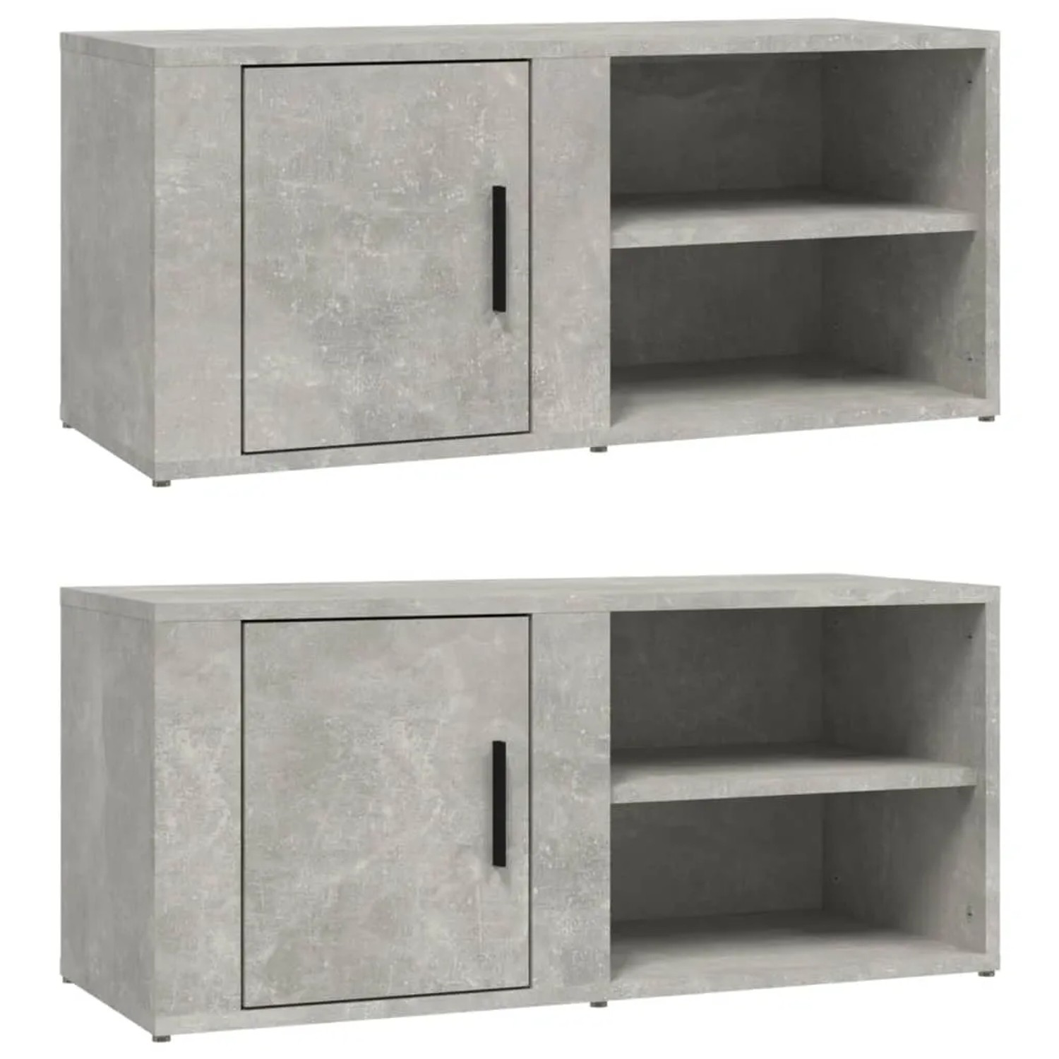 vidaXL TV-Schränke 2 Stk Betongrau 80x31,5x36 cm Holzwerkstoff 819445