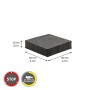 Wagner Vibrationsdämpfer Set, 2 schwarze Kunststoff-Pads 50x50mm, für Möbel & Geräte.