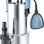 Tauchpumpe 1100 W für Schmutzwasser, Edelstahlgehäuse und Schwimmerschalter.