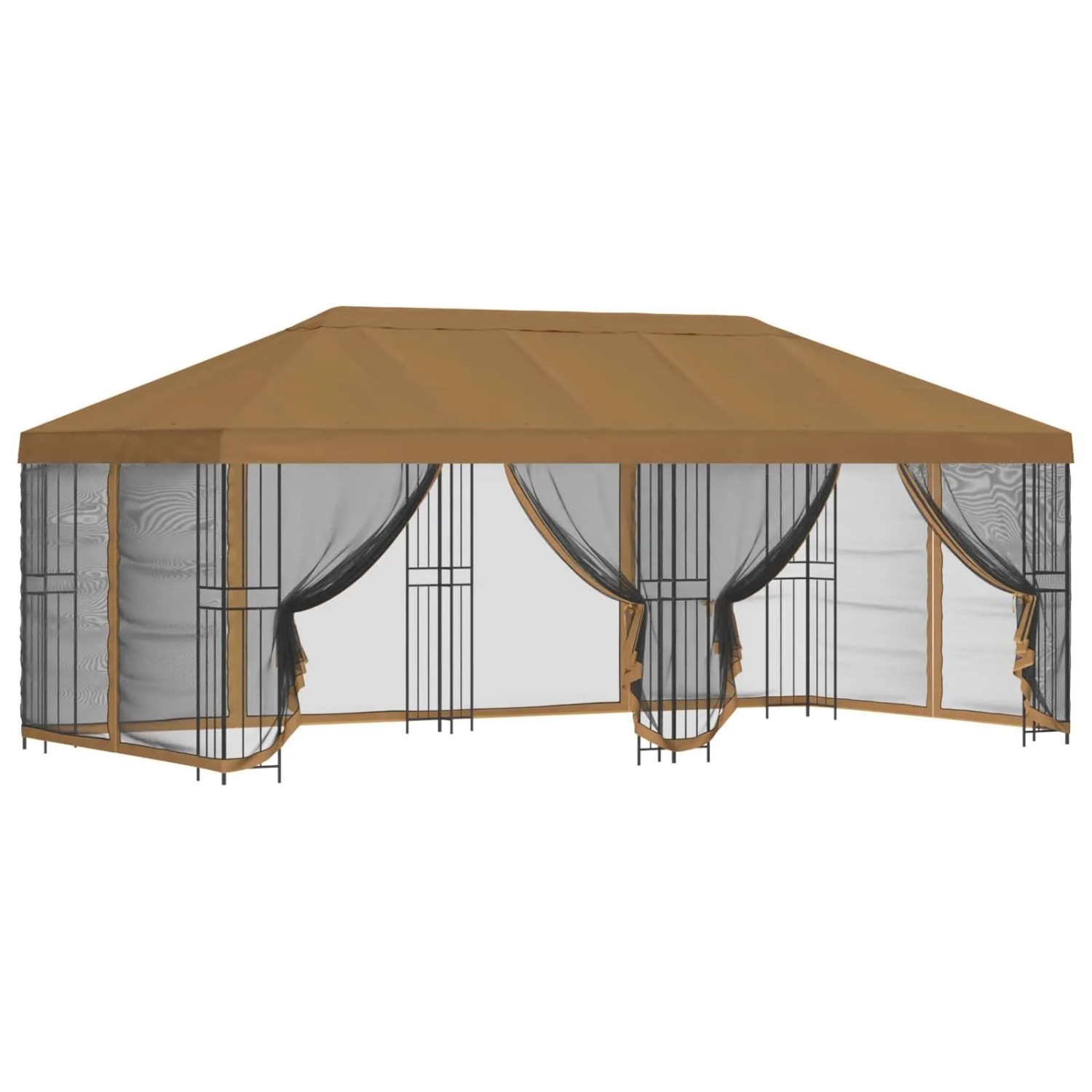 vidaXL Pavillon mit Seitenwänden 6 x 3 m Beige Polyester und Stahl 190 3375994