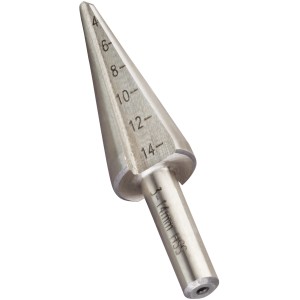 Stufenloser HSS Kunststoffbohrer für Kunststoffbedachung, 1-14mm Skalierung.