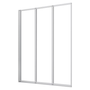 AICA Badewannenaufsatz, 120x140cm, weiß, 3-teilig, faltbar, ESG Sicherheitsglas