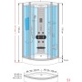 Skizze der AcquaVapore Duschkabine D46-10T1, Komplettdusche 90x90 mit Maßangaben.