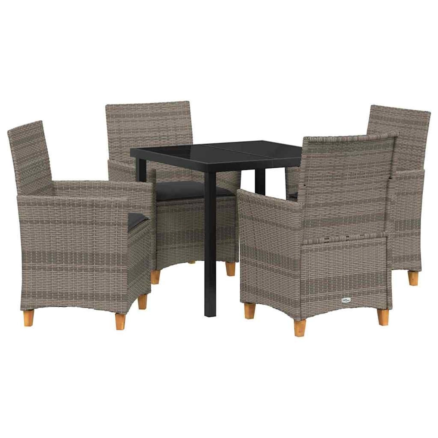 vidaXL Garten Essgruppe 5-Tlg Grau Poly Rattan 3381073 günstig online kaufen