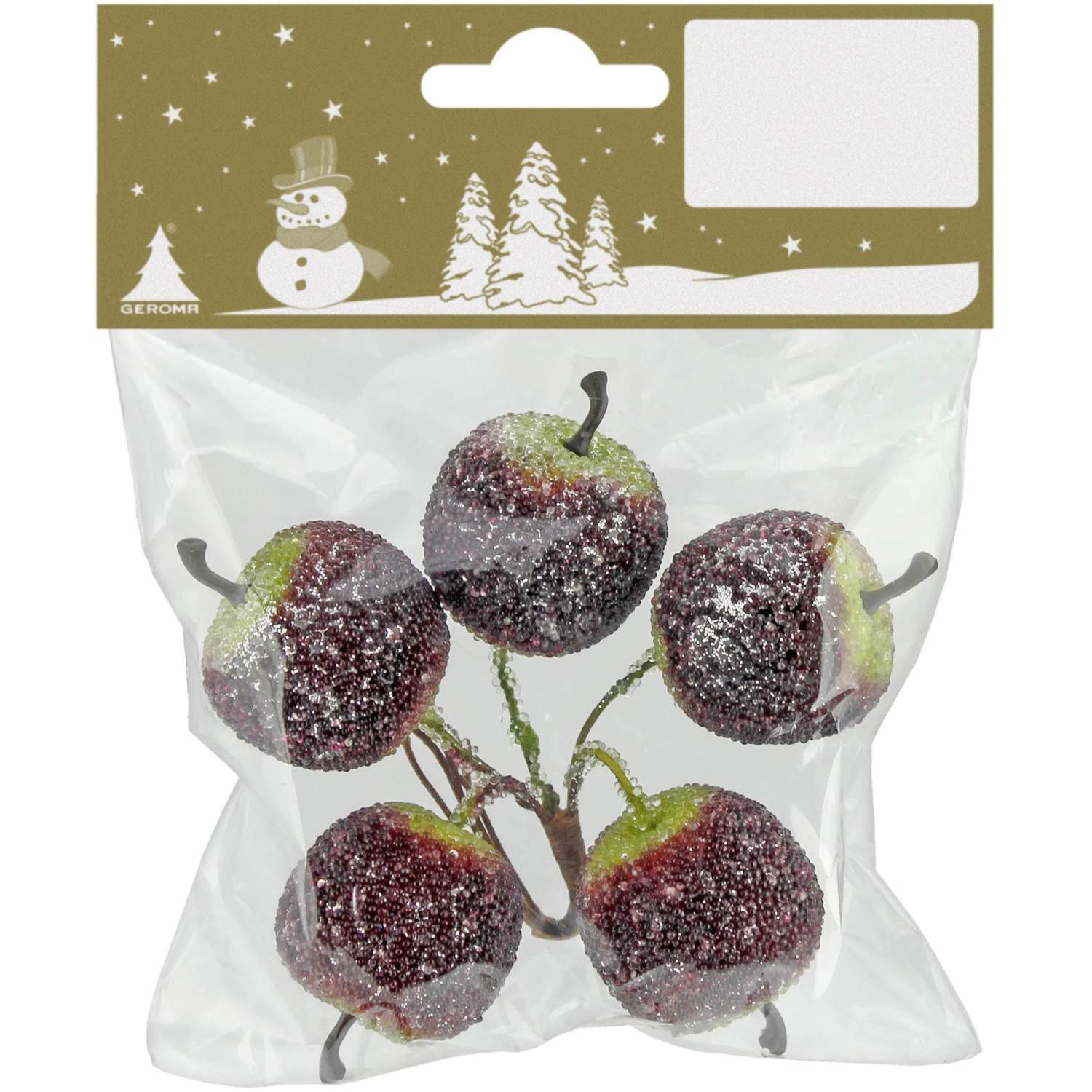 Äpfel mit Draht mit zuckerartigem Überzug Rot-Grün