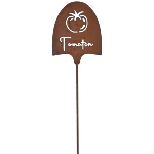 Rostfarbener Gartenstab Tomaten von Boltze, 52x12cm, Gartendeko.