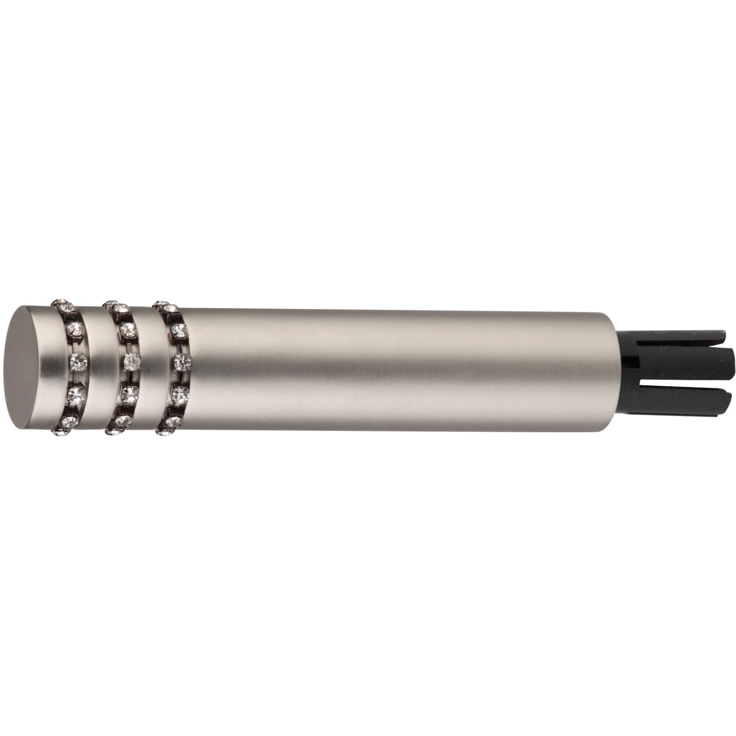 Mydeco Gardinenstange-Endstück Christal Edelstahl-Optik Schwarz Ø 1,6 cm