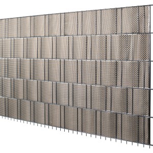 PVC-Sichtschutzstreifen in Goldbraun für Stabmattenzaun, 5er Set.
