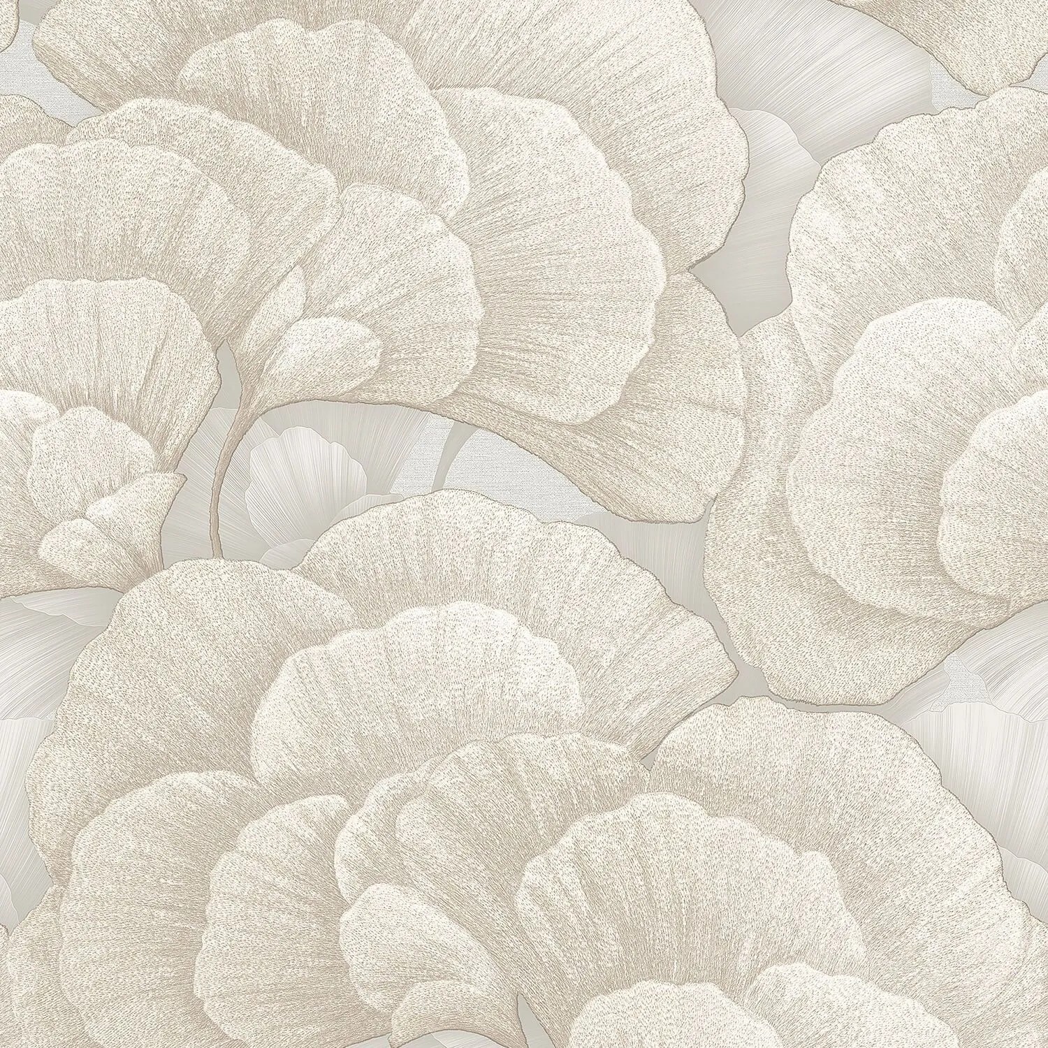 PROFHOME Re521013-Di Blumen Tapete Floral Perlmutt Effekt Grau Silber 0,53 m x 10,05 m  5,33 m2