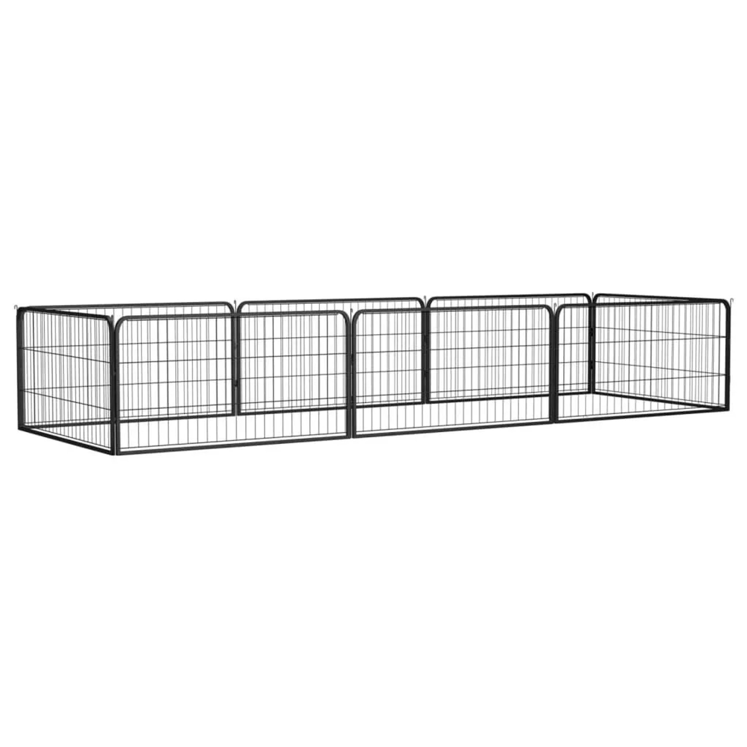 vidaXL 8 Tlg Hundelaufstall Schwarz 100x50 cm Stahl Pulverbeschichtet 3115967
