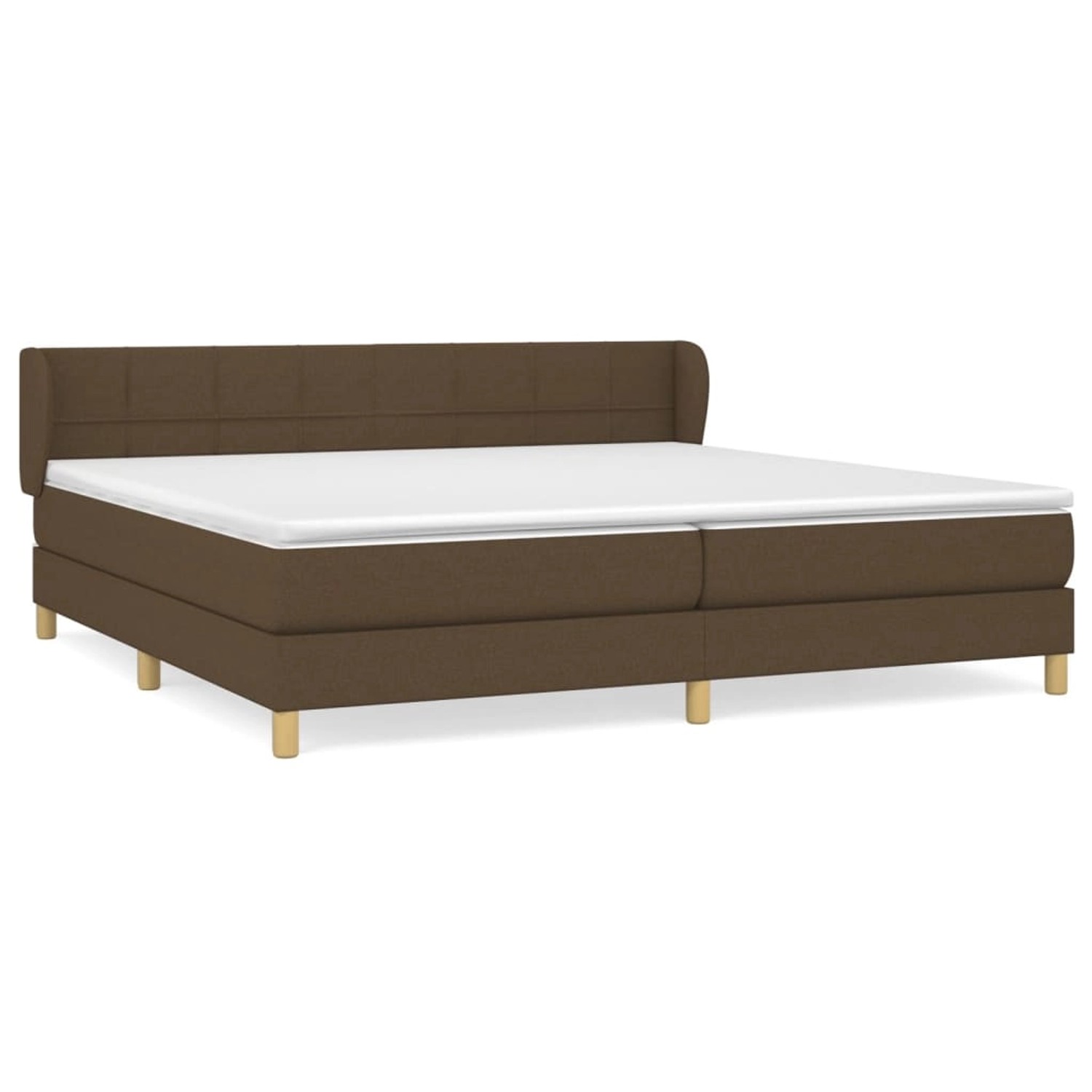vidaXL Boxspringbett mit Matratze Dunkelbraun 200x200 cm Stoff 3126832