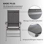 Kettler Basic Plus Klappsessel, silbernes Aluminium, anthrazitfarbenes Outdoorgewebe. Multipositionssessel.