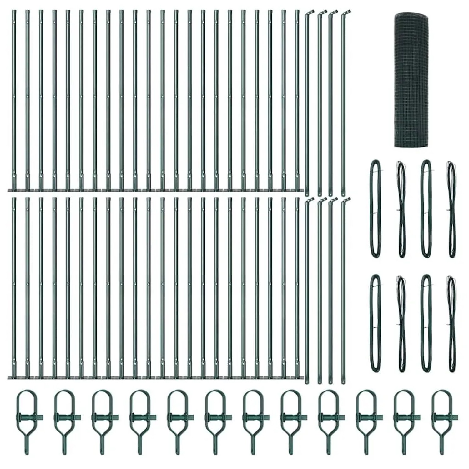 vidaXL Zaunpfosten Grün 100 x 0,5 m 16 x 16 mm Maschen Stahl und PVC 335248 günstig online kaufen