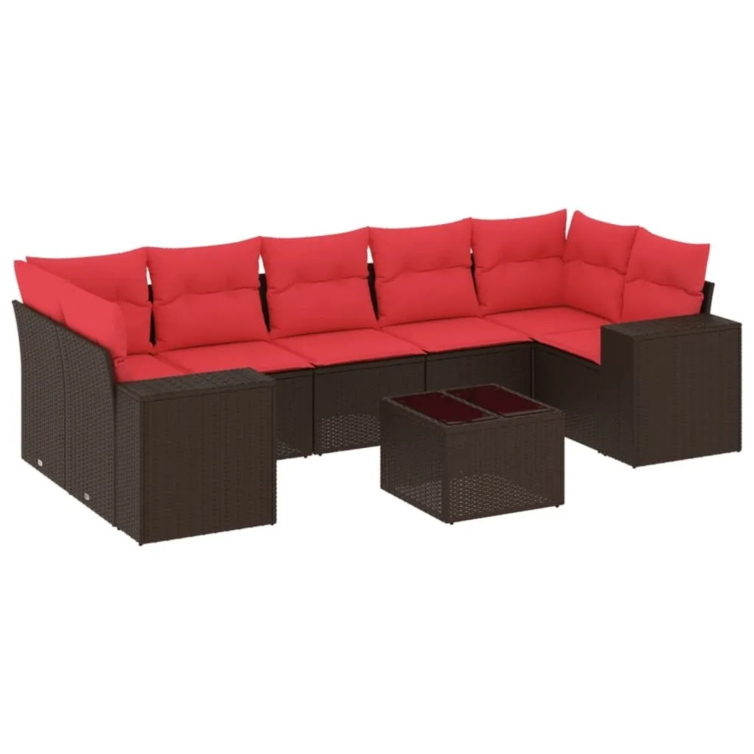 Thumbnail - vidaXL 8-Tlg Gartensofa-Set mit Kissen Braun Polyrattan 3222343