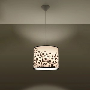 Hängeleuchte FootBall B 30 von Sollux Lighting, Lampenschirm mit Fußball-Motiv in Weiß und Schwarz.