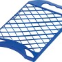 Blaues LUX Abstreifgitter 18x20 cm aus Kunststoff zum Abstreifen von Farbrollern und Pinseln.
