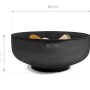 Schwarze CookKing Feuerschale Palermo XXL, Ø 80 cm, aus Stahl mit Holzscheiten.