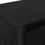 Detailansicht: Schwarzer TV-Schrank in Eichen-Optik mit Schublade.
