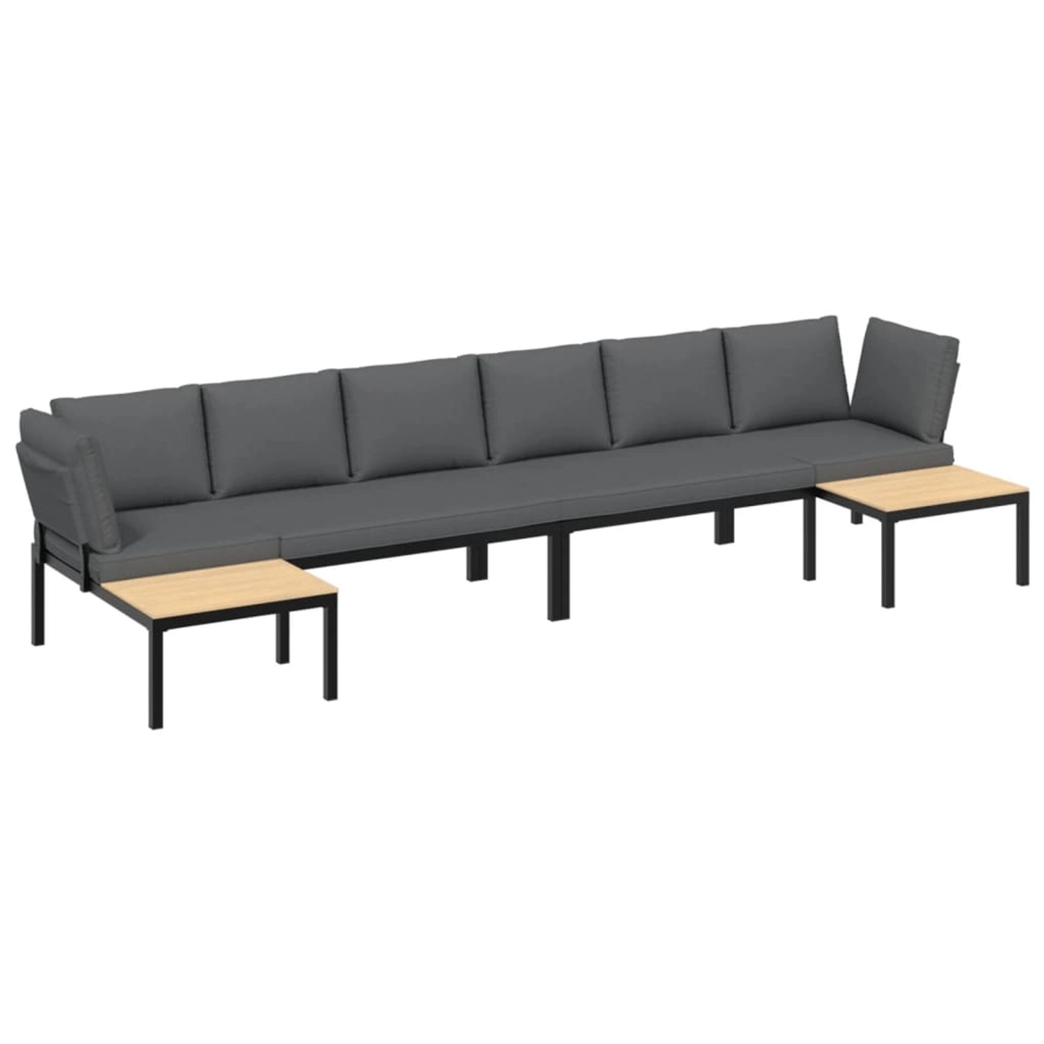 vidaXL 4-tlg Garten-Sofagarnitur mit Kissen Schwarz Aluminium Modell 1 günstig online kaufen