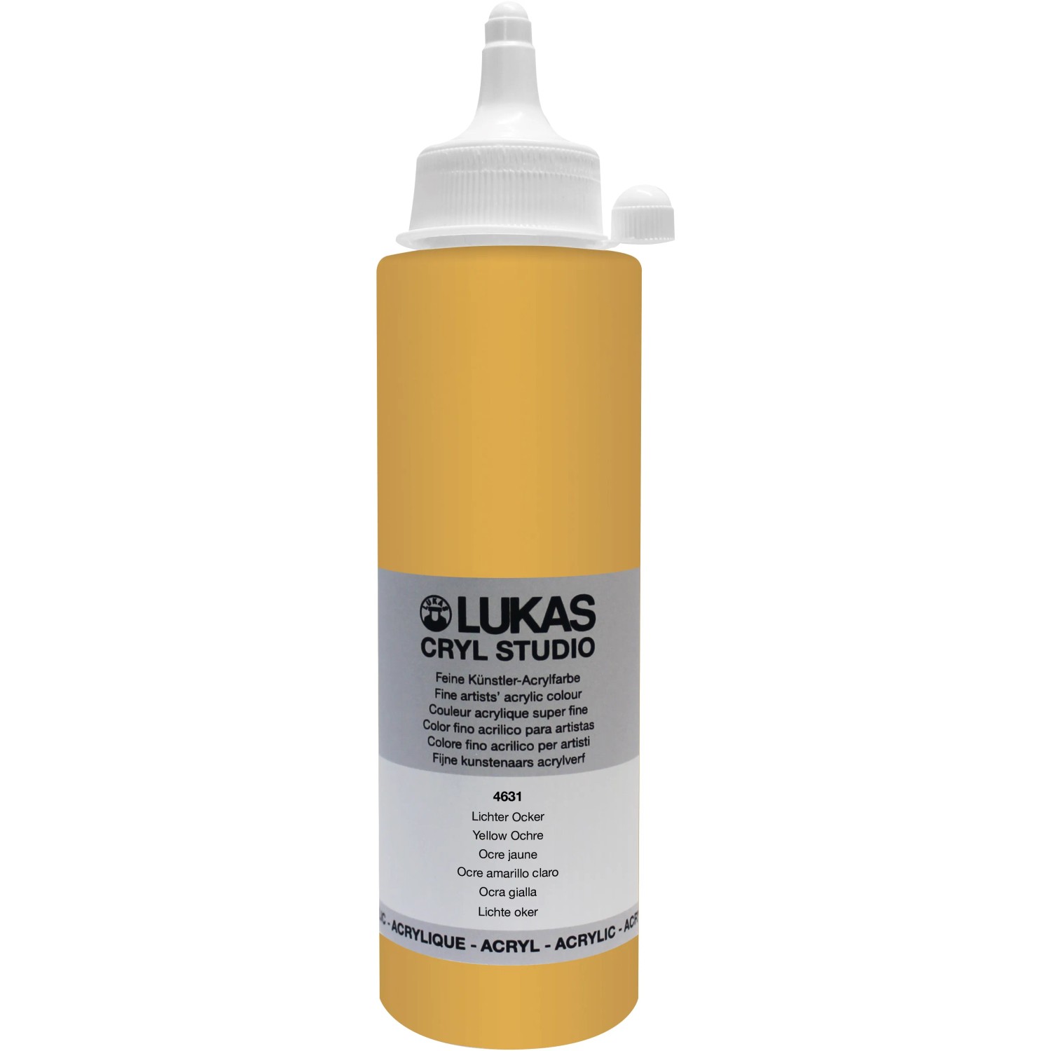 Lukas Cryl Studio Acrylfarbe Plastikflasche Lichter Ocker 250ml