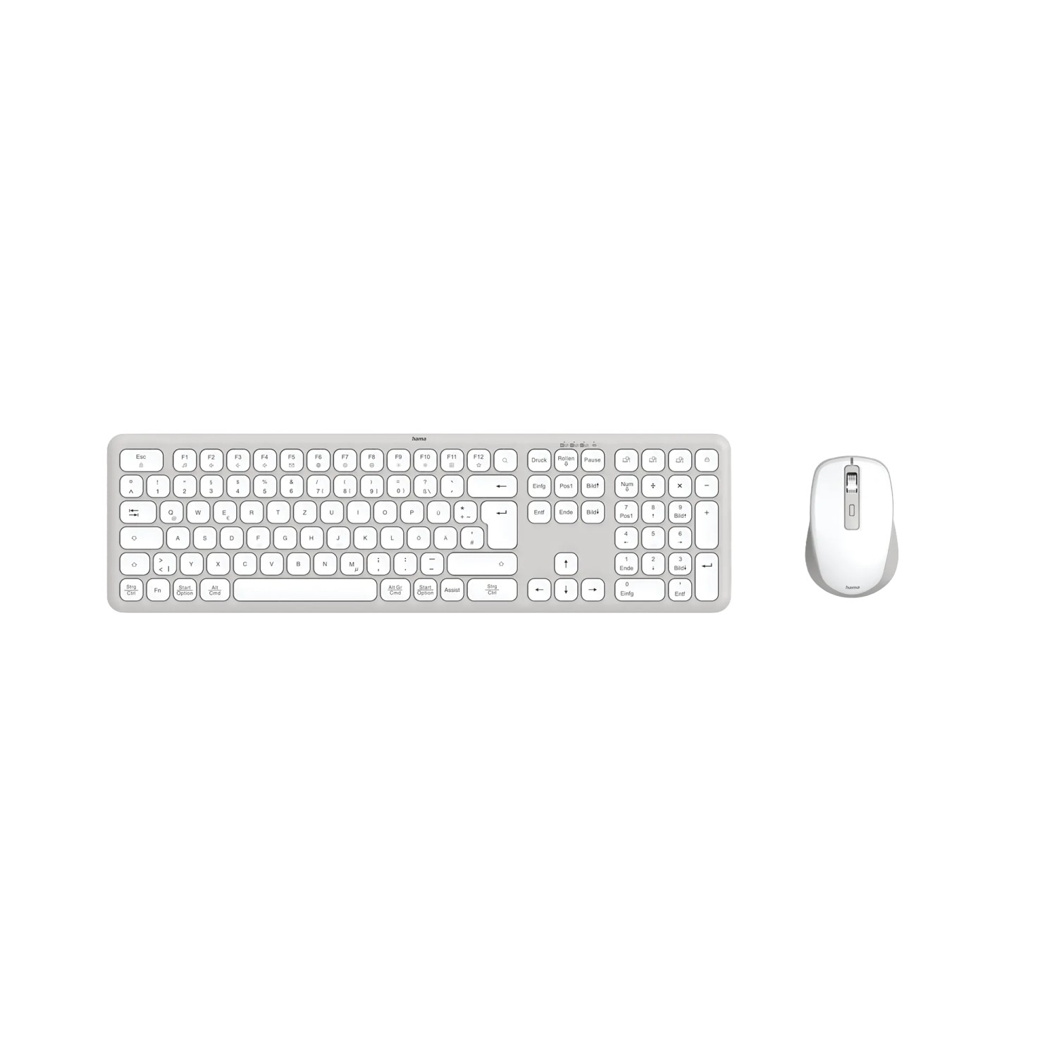 Hama Multi Device-Tastatur-Maus-Set WKM-550 Kabellos Weiß