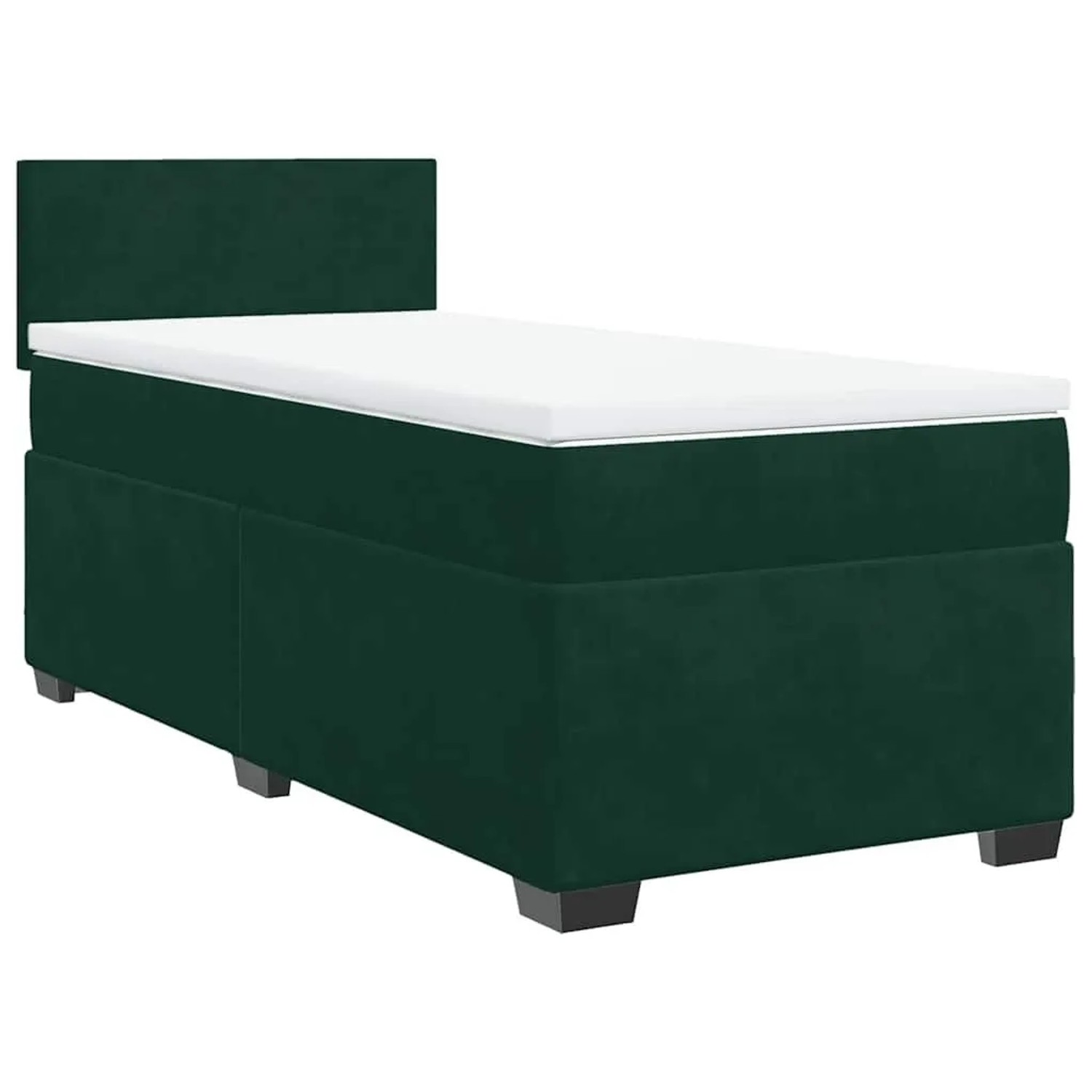 vidaXL Boxspringbett mit Matratze Dunkelgrün 90x190 cm Samt 3288483 günstig online kaufen