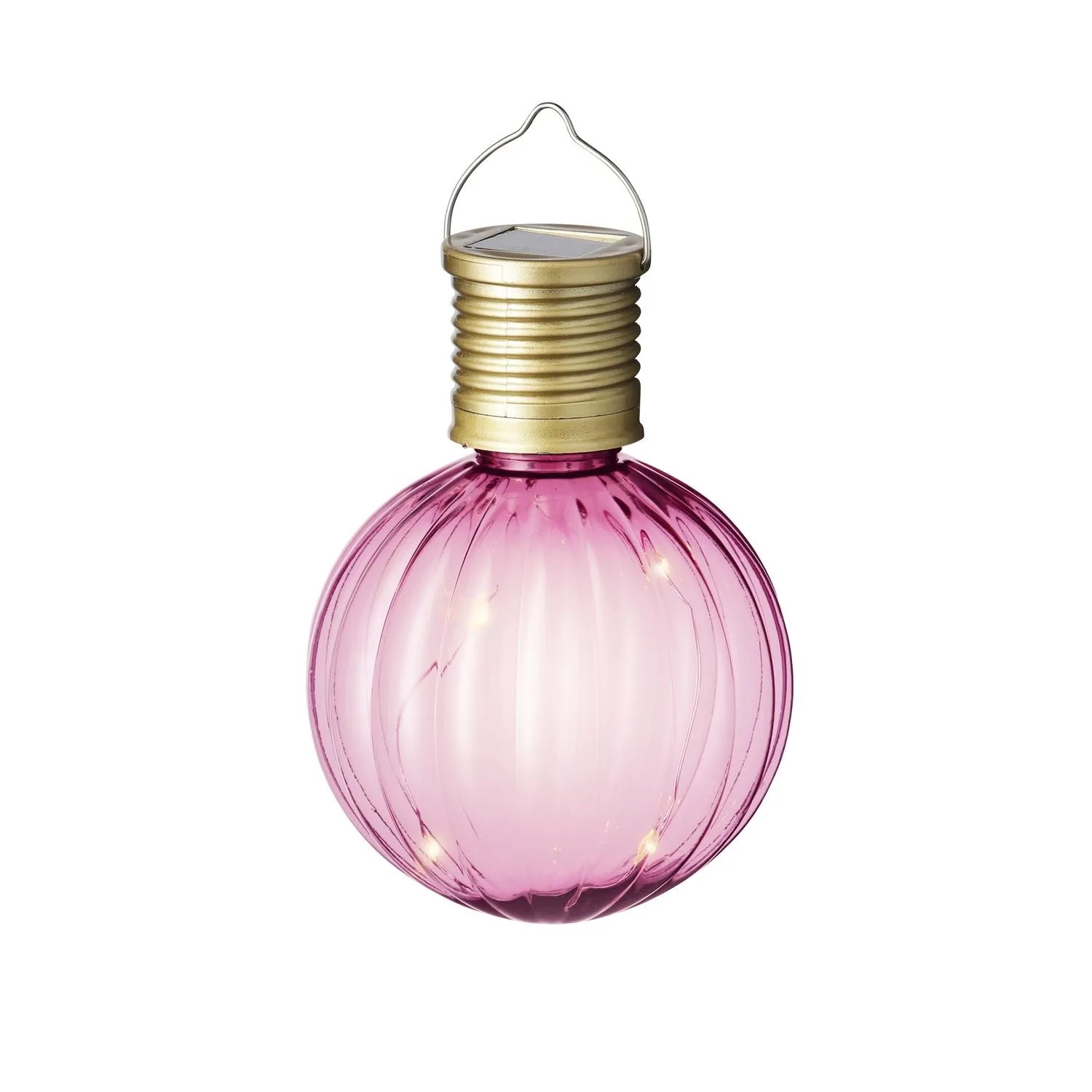 Marelida LED Solar Glühbirne Kugelleuchte Solarleuchte Balkon Terrasse Gartendeko Pink