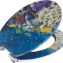 Wenko WC-Sitz Fish mit 3D-Effekt, MDF, Absenkautomatik, mehrfarbig mit Fischmotiven.